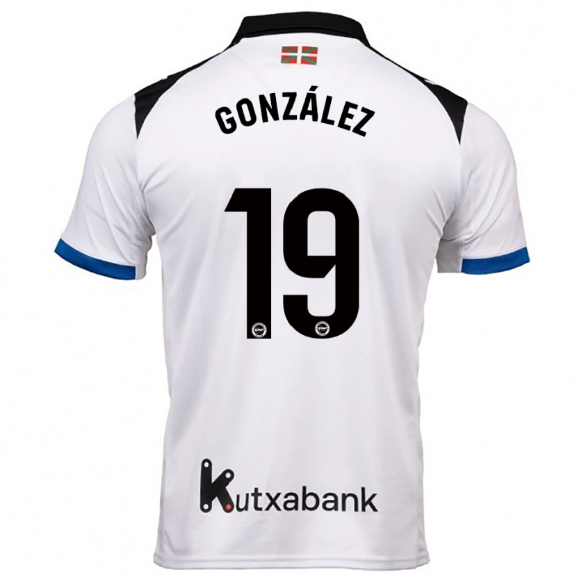 Danxen Barn Aimar González #19 Hvit Blå Bortetrøye Drakt Trøye 2025/26 Skjorter T-Skjorte