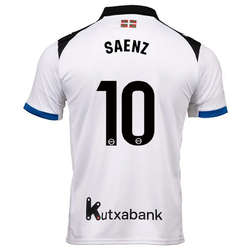 Danxen Barn Iñaki Saenz #10 Hvit Blå Bortetrøye Drakt Trøye 2025/26 Skjorter T-Skjorte