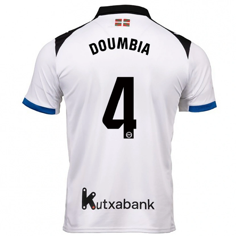 Danxen Barn Daouda Doumbia #4 Hvit Blå Bortetrøye Drakt Trøye 2025/26 Skjorter T-Skjorte