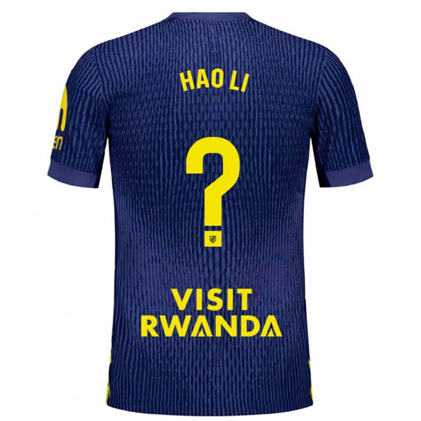 Danxen Barn Hao Li #0 Marineblå Gul Bortetrøye Drakt Trøye 2025/26 Skjorter T-Skjorte