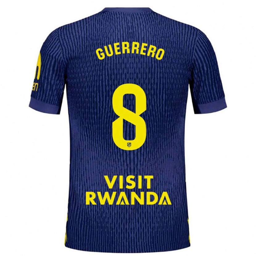 Danxen Barn Irene Guerrero #8 Marineblå Gul Bortetrøye Drakt Trøye 2025/26 Skjorter T-Skjorte