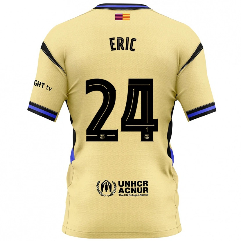 Danxen Barn Eric García #24 Gul Svart Bortetrøye Drakt Trøye 2025/26 Skjorter T-Skjorte