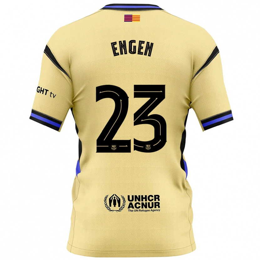 Danxen Barn Ingrid Engen #23 Gul Svart Bortetrøye Drakt Trøye 2025/26 Skjorter T-Skjorte