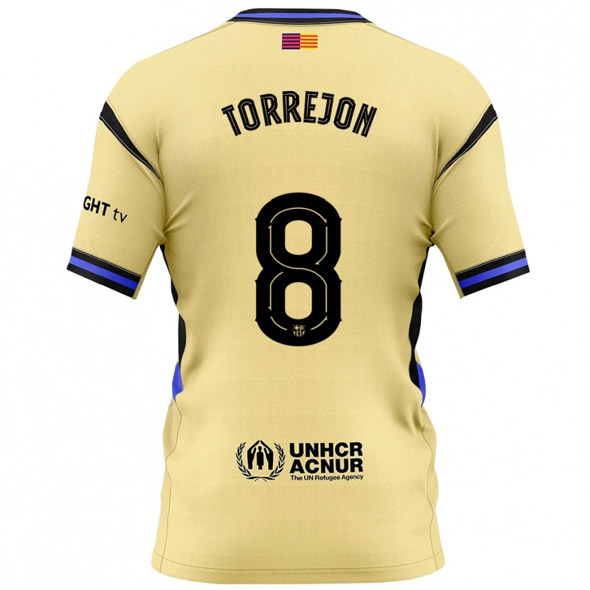 Danxen Barn Marta Torrejon #8 Gul Svart Bortetrøye Drakt Trøye 2025/26 Skjorter T-Skjorte
