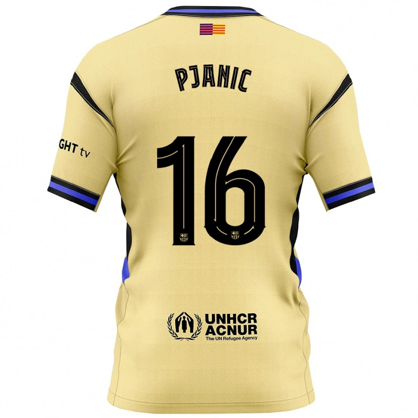 Danxen Barn Miralem Pjanic #16 Gul Svart Bortetrøye Drakt Trøye 2025/26 Skjorter T-Skjorte