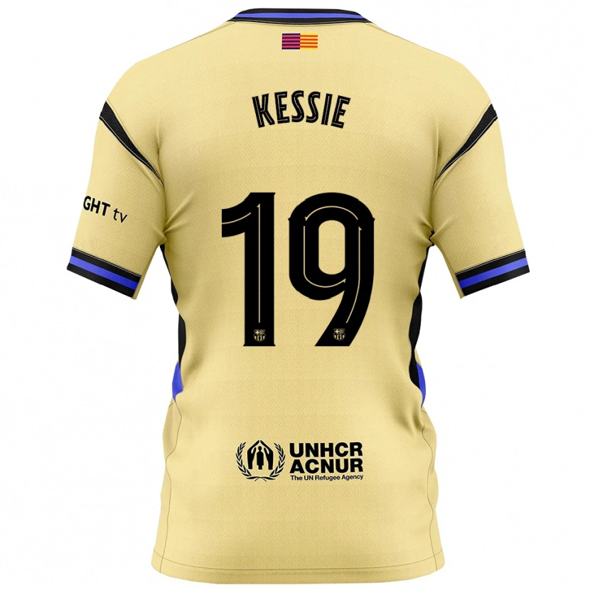 Danxen Barn Franck Kessie #19 Gul Svart Bortetrøye Drakt Trøye 2025/26 Skjorter T-Skjorte