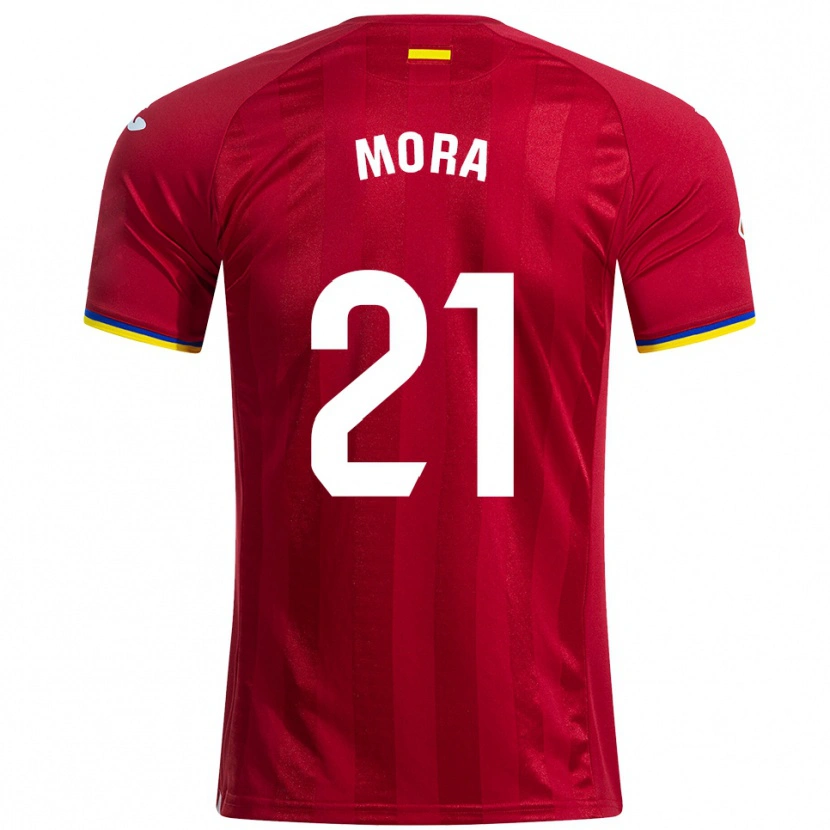 Danxen Barn Adrià Mora #21 Rød Gul Blå Bortetrøye Drakt Trøye 2025/26 Skjorter T-Skjorte