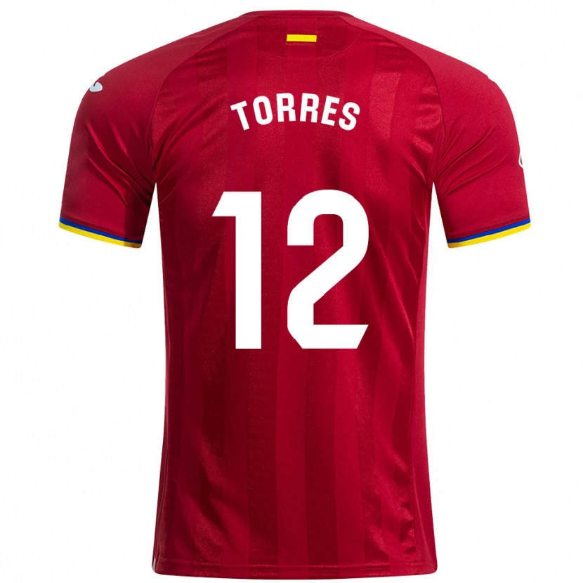 Danxen Barn Rubén Torres #12 Rød Gul Blå Bortetrøye Drakt Trøye 2025/26 Skjorter T-Skjorte