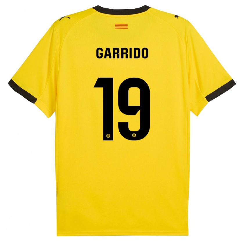 Danxen Barn Carles Garrido #19 Gul Svart Bortetrøye Drakt Trøye 2025/26 Skjorter T-Skjorte