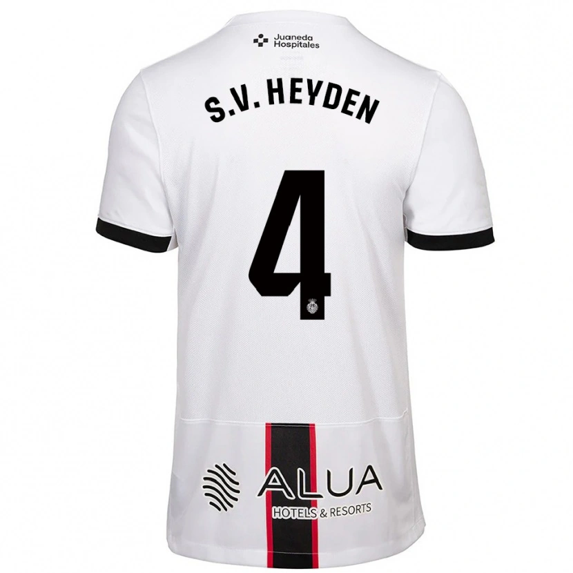 Danxen Barn Siebe Van Der Heyden #4 Hvit Svart Bortetrøye Drakt Trøye 2025/26 Skjorter T-Skjorte