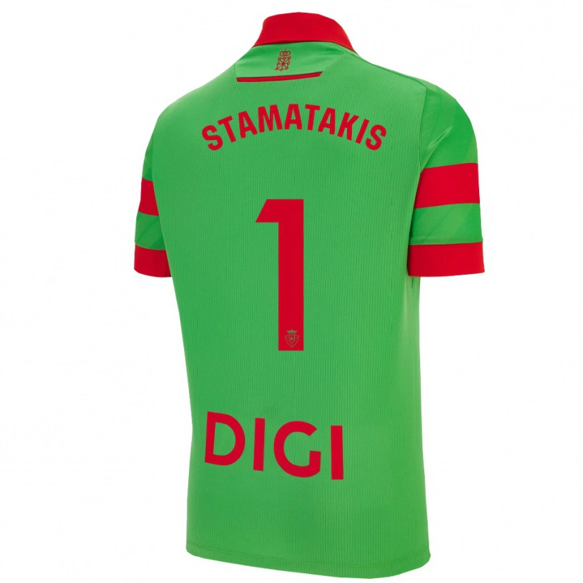Danxen Barn Dimitrios Stamatakis #1 Grønn Rød Bortetrøye Drakt Trøye 2025/26 Skjorter T-Skjorte