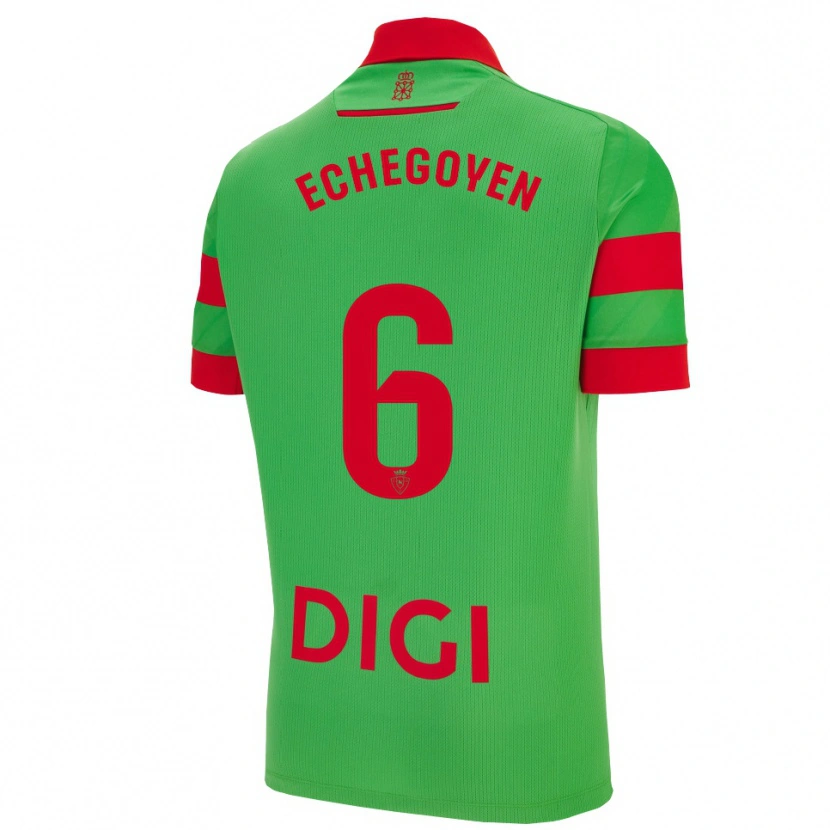 Danxen Barn Mauro Echegoyen #6 Grønn Rød Bortetrøye Drakt Trøye 2025/26 Skjorter T-Skjorte