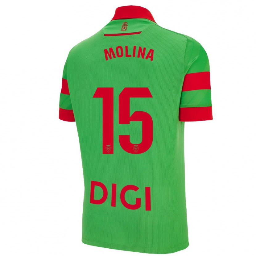 Danxen Barn Guillem Molina #15 Grønn Rød Bortetrøye Drakt Trøye 2025/26 Skjorter T-Skjorte