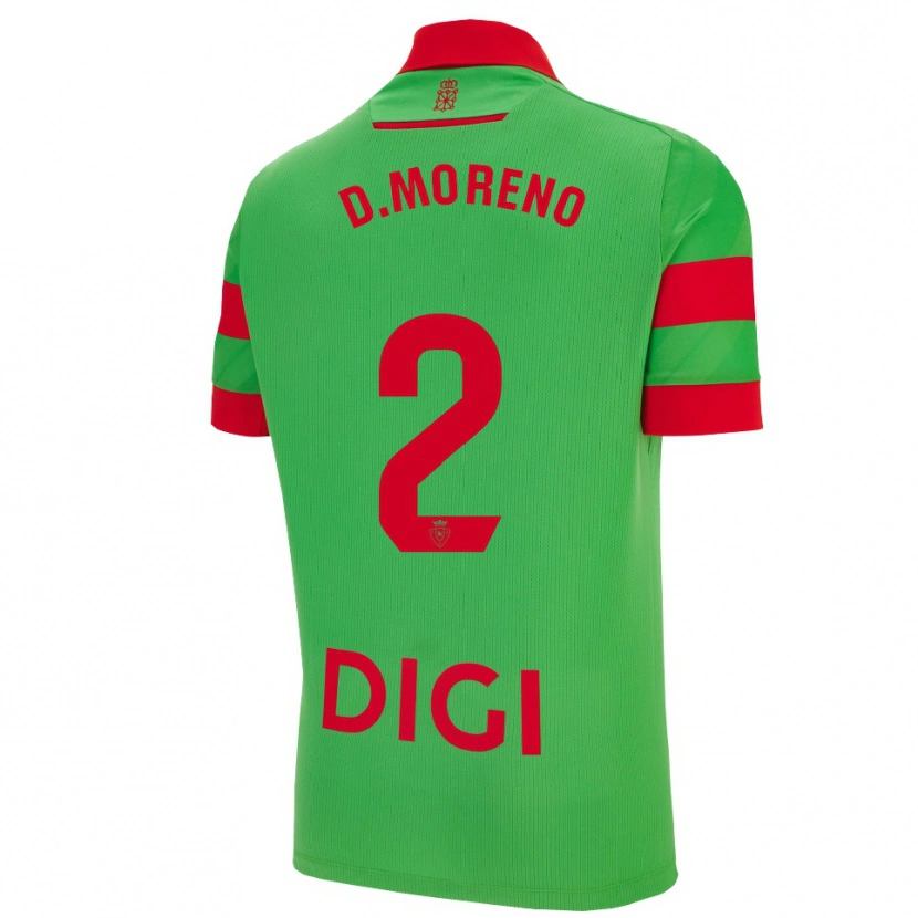 Danxen Barn Diego Moreno #2 Grønn Rød Bortetrøye Drakt Trøye 2025/26 Skjorter T-Skjorte