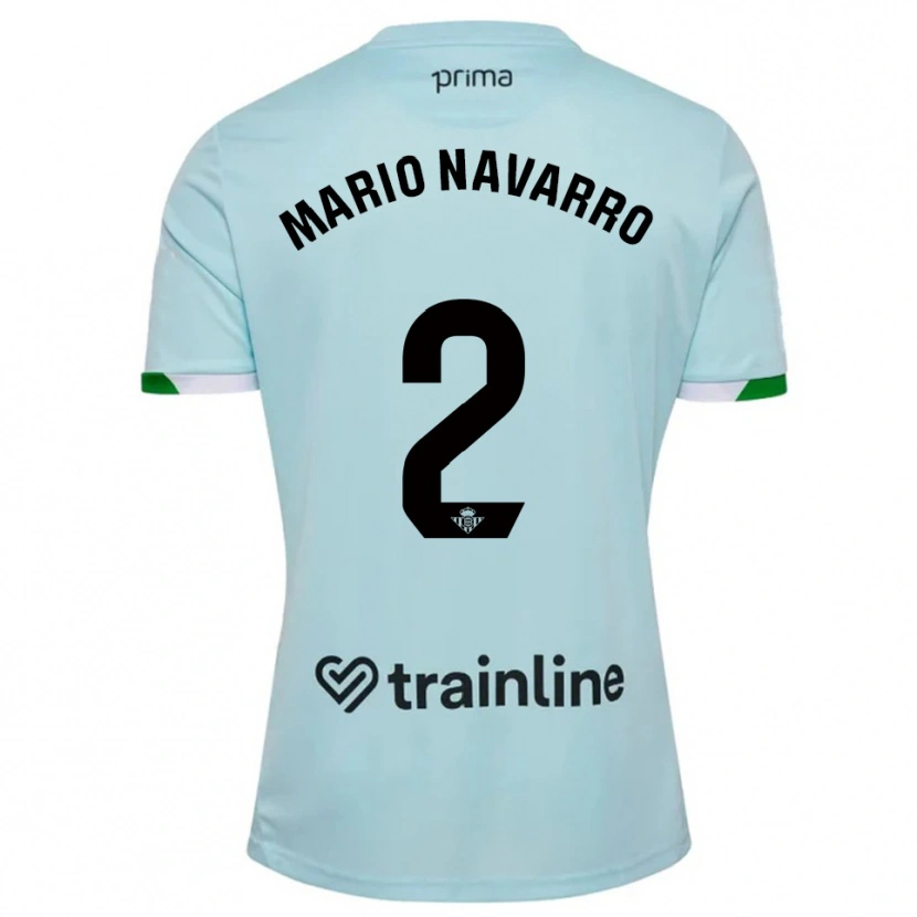 Danxen Barn Mario Navarro #2 Lyseblå Grønn Bortetrøye Drakt Trøye 2025/26 Skjorter T-Skjorte