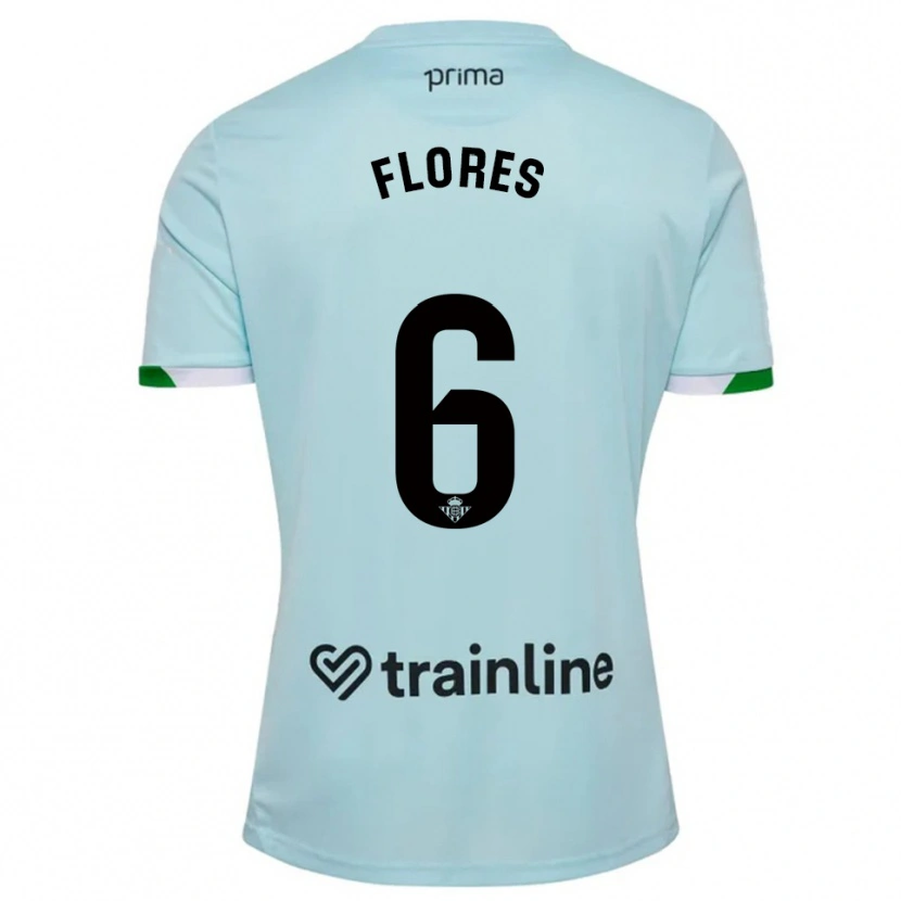 Danxen Barn Mateo Flores #6 Lyseblå Grønn Bortetrøye Drakt Trøye 2025/26 Skjorter T-Skjorte