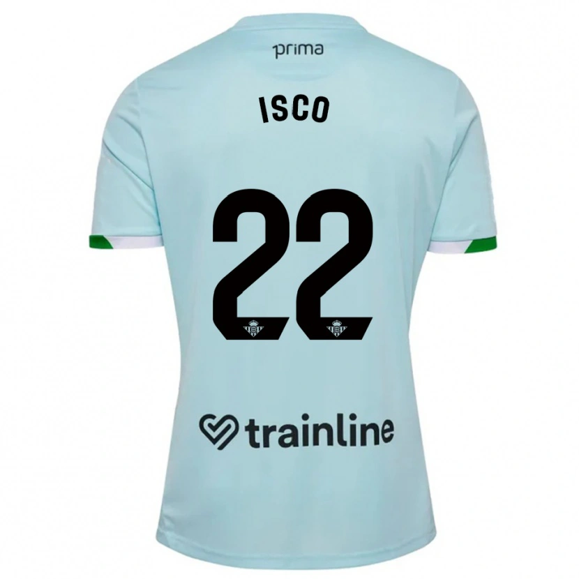 Danxen Barn Isco #22 Lyseblå Grønn Bortetrøye Drakt Trøye 2025/26 Skjorter T-Skjorte