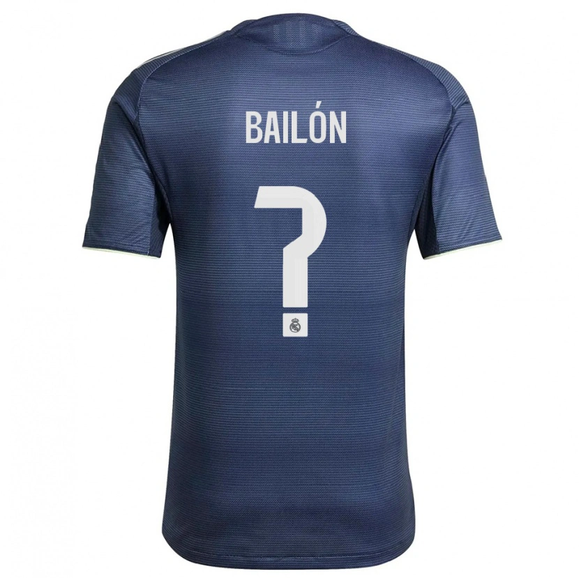 Danxen Barn Javi Bailón #0 Marineblå Sølv Bortetrøye Drakt Trøye 2025/26 Skjorter T-Skjorte