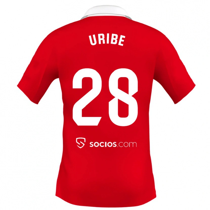 Danxen Barn Raúl Uribe #28 Rød Hvit Grå Bortetrøye Drakt Trøye 2025/26 Skjorter T-Skjorte