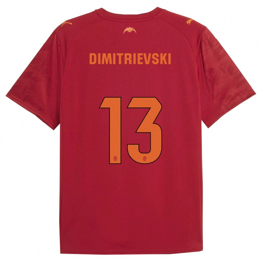 Danxen Barn Stole Dimitrievski #13 Rød Oransje Bortetrøye Drakt Trøye 2025/26 Skjorter T-Skjorte