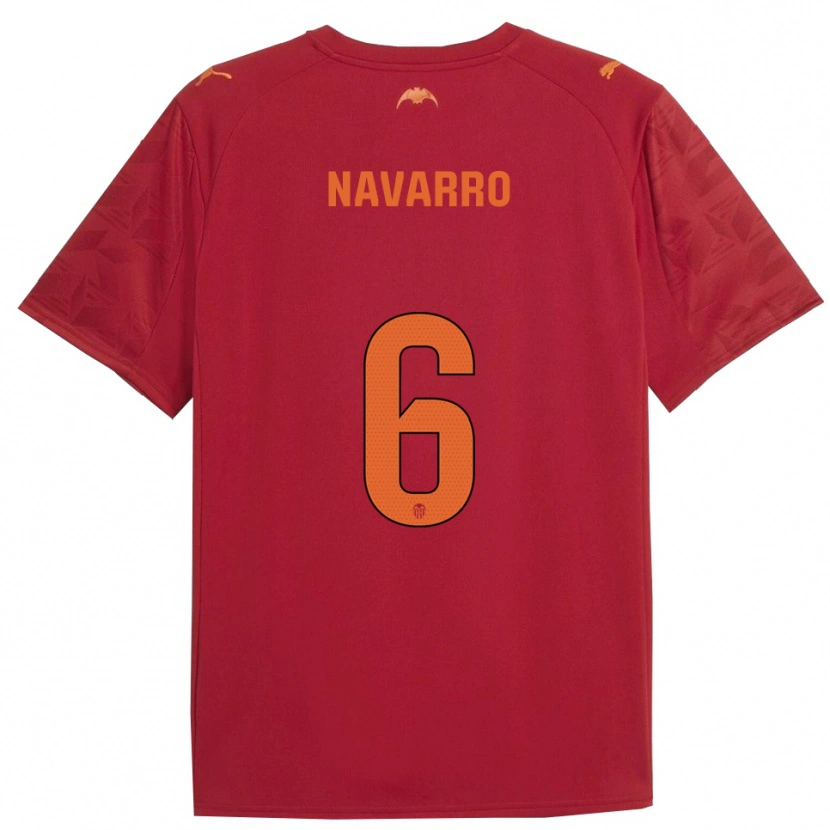 Danxen Barn Javi Navarro #6 Rød Oransje Bortetrøye Drakt Trøye 2025/26 Skjorter T-Skjorte