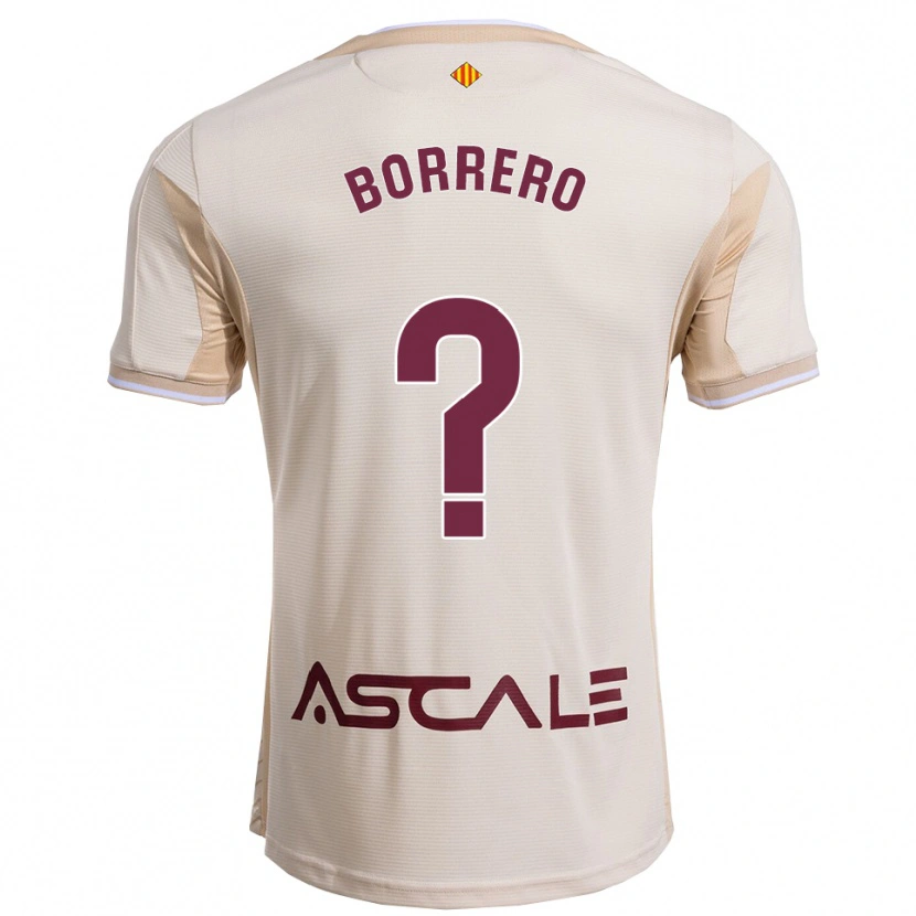 Danxen Barn Juanma Borrero #0 Off-White Burgunder Bortetrøye Drakt Trøye 2025/26 Skjorter T-Skjorte