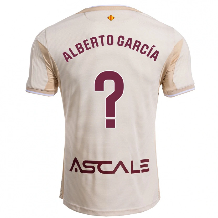 Danxen Barn Alberto García #0 Off-White Burgunder Bortetrøye Drakt Trøye 2025/26 Skjorter T-Skjorte