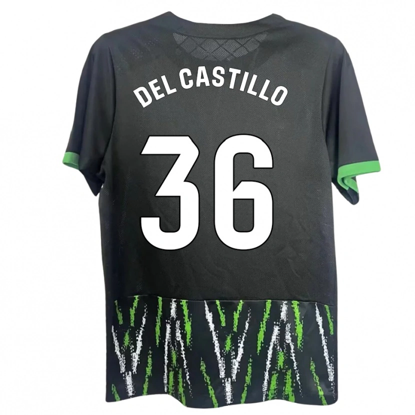Danxen Barn Gonzalo Del Castillo #36 Svart Grønn Bortetrøye Drakt Trøye 2025/26 Skjorter T-Skjorte