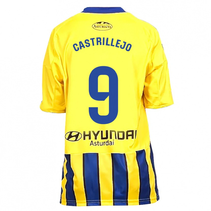 Danxen Barn Guillermo Castrillejo #9 Gul Blå Bortetrøye Drakt Trøye 2025/26 Skjorter T-Skjorte