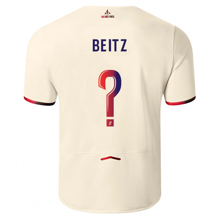 Danxen Barn Taylor Beitz #0 Off-White Rød Bortetrøye Drakt Trøye 2025/26 Skjorter T-Skjorte