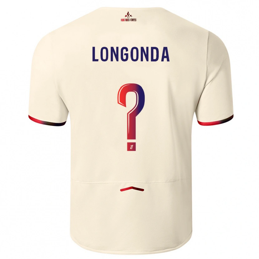 Danxen Barn Jean-Pierre Longonda #0 Off-White Rød Bortetrøye Drakt Trøye 2025/26 Skjorter T-Skjorte