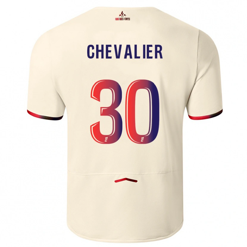 Danxen Barn Lucas Chevalier #30 Off-White Rød Bortetrøye Drakt Trøye 2025/26 Skjorter T-Skjorte