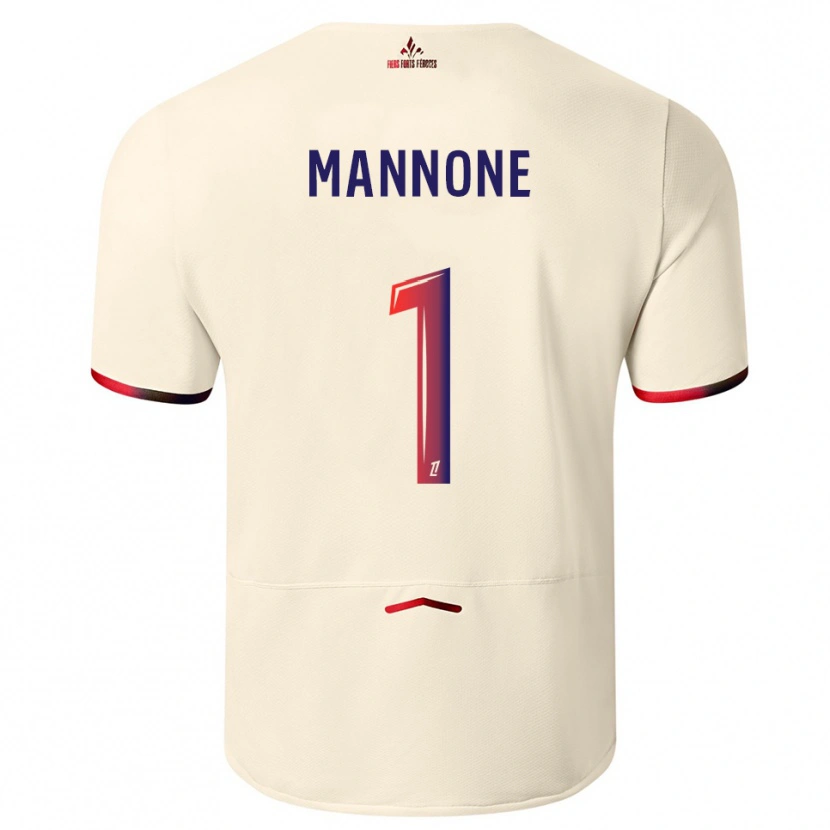Danxen Barn Vito Mannone #1 Off-White Rød Bortetrøye Drakt Trøye 2025/26 Skjorter T-Skjorte