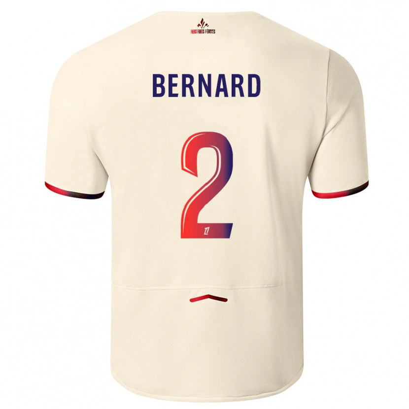 Danxen Barn Loïk Bernard #2 Off-White Rød Bortetrøye Drakt Trøye 2025/26 Skjorter T-Skjorte