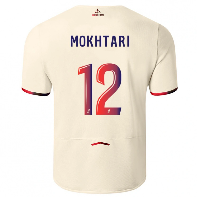 Danxen Barn Brahim Mokhtari #12 Off-White Rød Bortetrøye Drakt Trøye 2025/26 Skjorter T-Skjorte