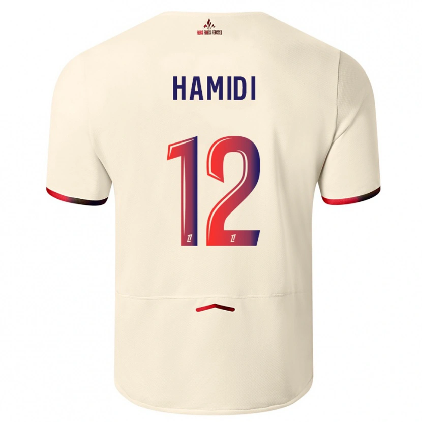 Danxen Barn Kamel Hamidi #12 Off-White Rød Bortetrøye Drakt Trøye 2025/26 Skjorter T-Skjorte