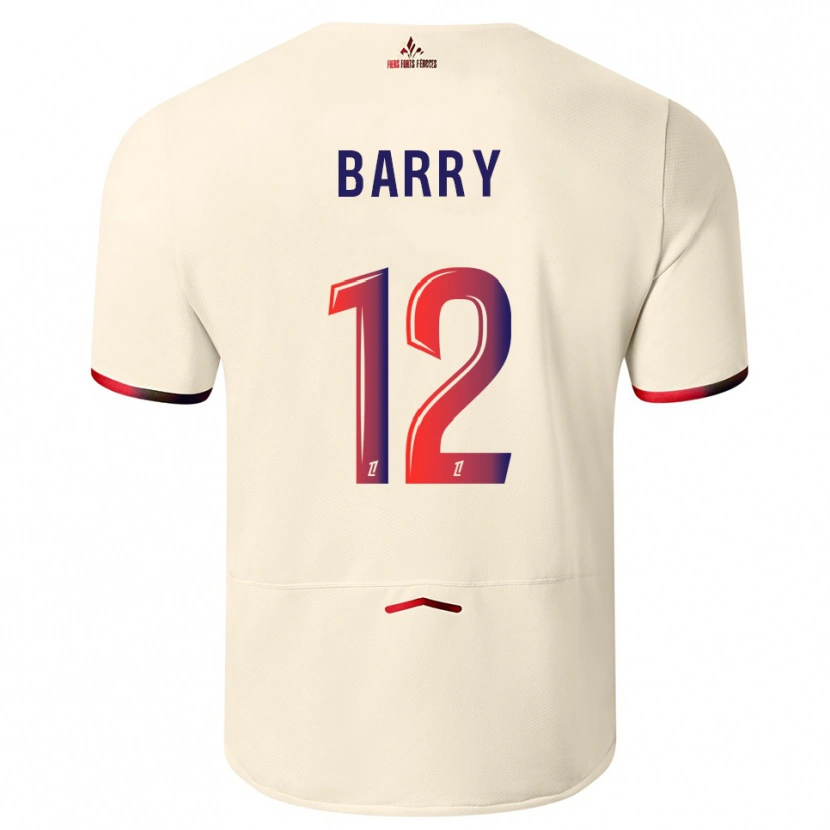Danxen Barn Léo Barry #12 Off-White Rød Bortetrøye Drakt Trøye 2025/26 Skjorter T-Skjorte