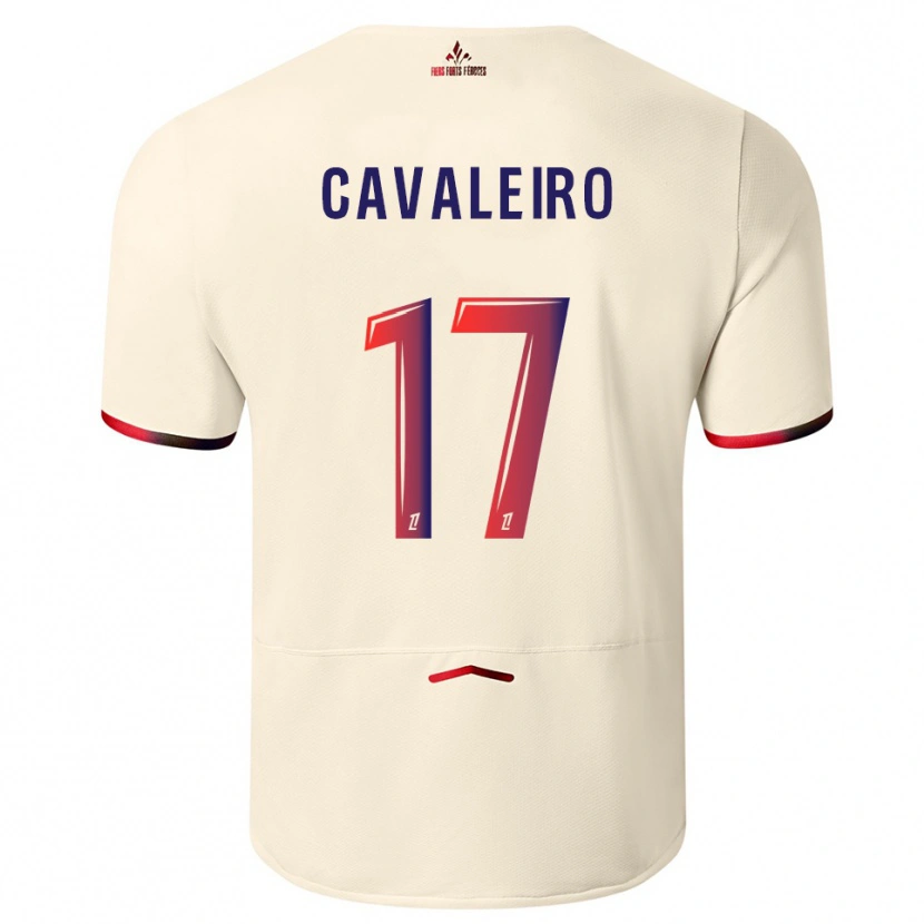 Danxen Barn Ivan Cavaleiro #17 Off-White Rød Bortetrøye Drakt Trøye 2025/26 Skjorter T-Skjorte