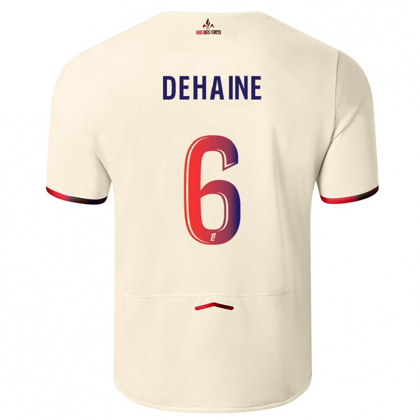 Danxen Barn Axel Dehaine #6 Off-White Rød Bortetrøye Drakt Trøye 2025/26 Skjorter T-Skjorte