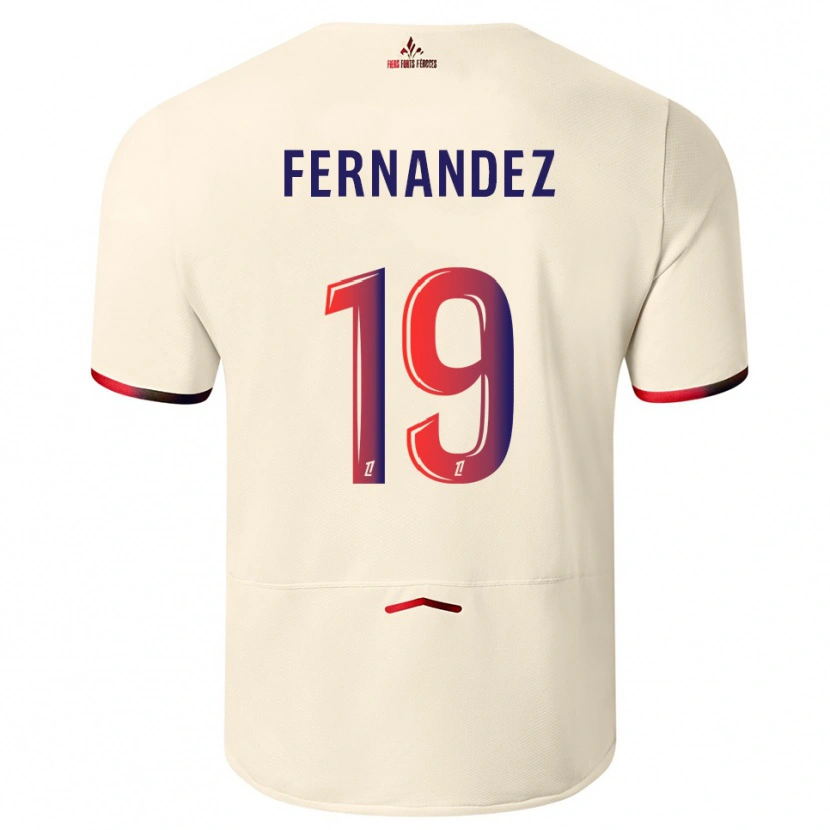 Danxen Barn Matías Fernández-Pardo #19 Off-White Rød Bortetrøye Drakt Trøye 2025/26 Skjorter T-Skjorte