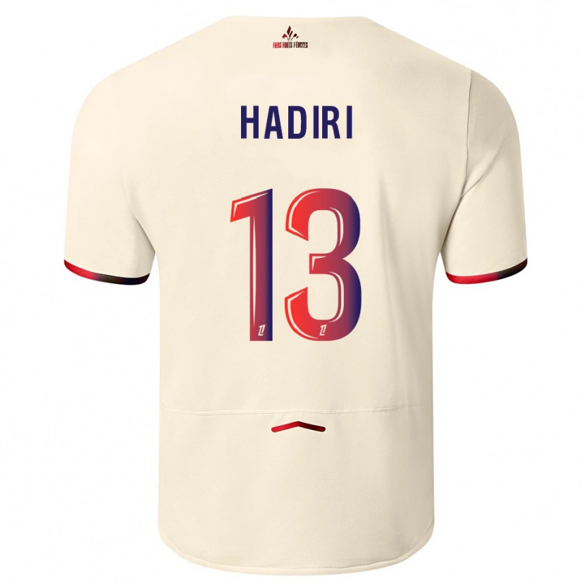 Danxen Barn Elias Hadiri #13 Off-White Rød Bortetrøye Drakt Trøye 2025/26 Skjorter T-Skjorte