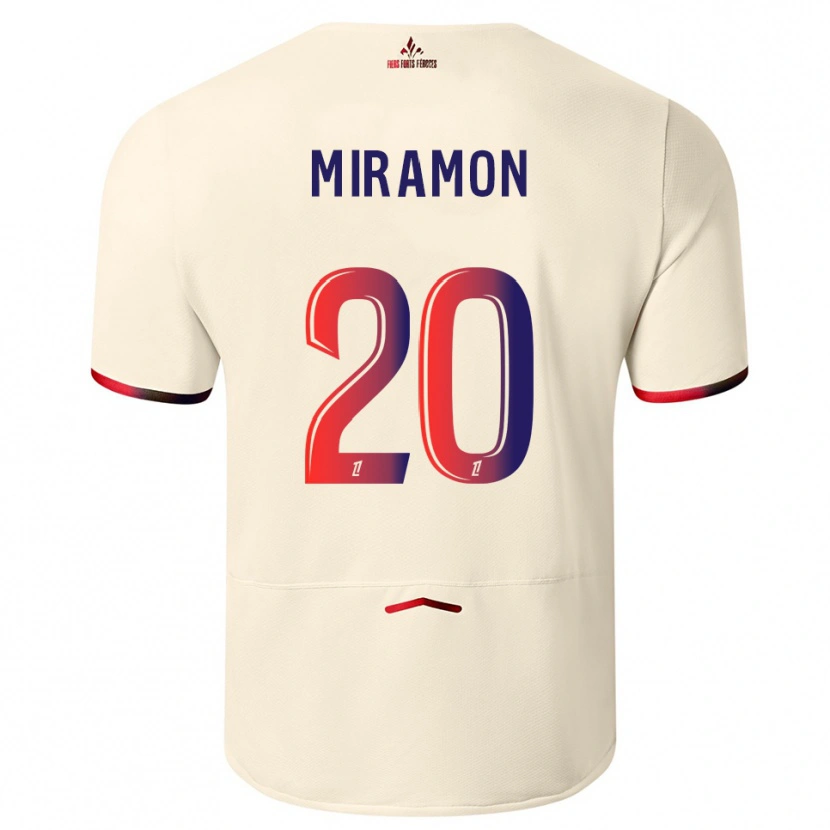 Danxen Barn Ignacio Miramón #20 Off-White Rød Bortetrøye Drakt Trøye 2025/26 Skjorter T-Skjorte