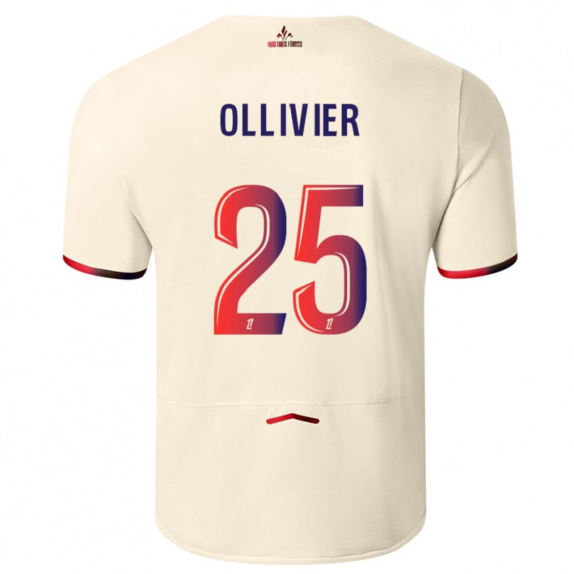 Danxen Barn Agathe Ollivier #25 Off-White Rød Bortetrøye Drakt Trøye 2025/26 Skjorter T-Skjorte