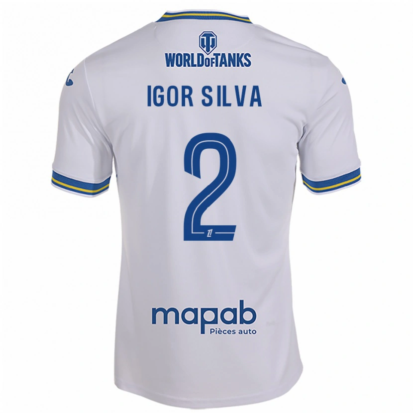 Danxen Barn Igor Silva #2 Hvit Lyseblå Bortetrøye Drakt Trøye 2025/26 Skjorter T-Skjorte