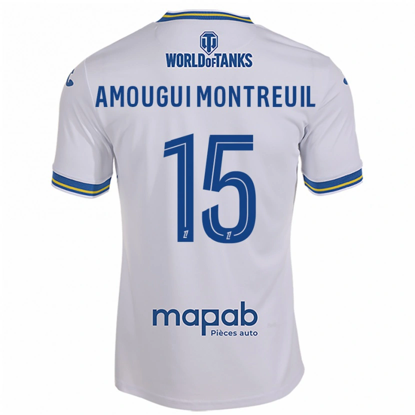 Danxen Barn Maceo Amougui Montreuil #15 Hvit Lyseblå Bortetrøye Drakt Trøye 2025/26 Skjorter T-Skjorte