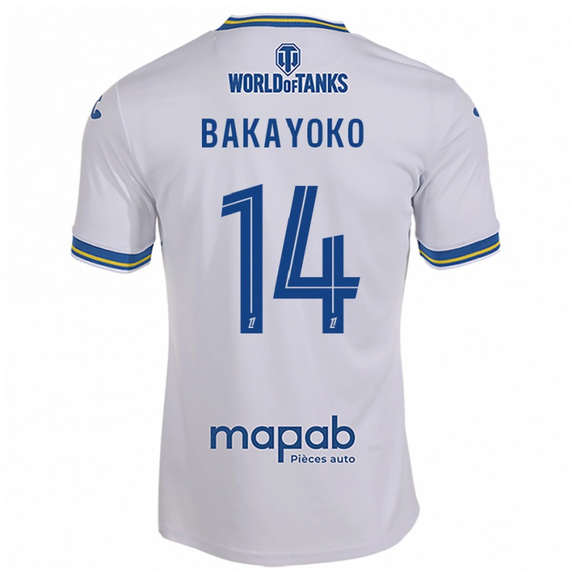 Danxen Barn Tiemoué Bakayoko #14 Hvit Lyseblå Bortetrøye Drakt Trøye 2025/26 Skjorter T-Skjorte