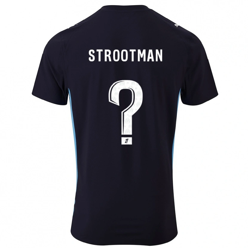 Danxen Barn Kevin Strootman #0 Svart Lyseblå Bortetrøye Drakt Trøye 2025/26 Skjorter T-Skjorte