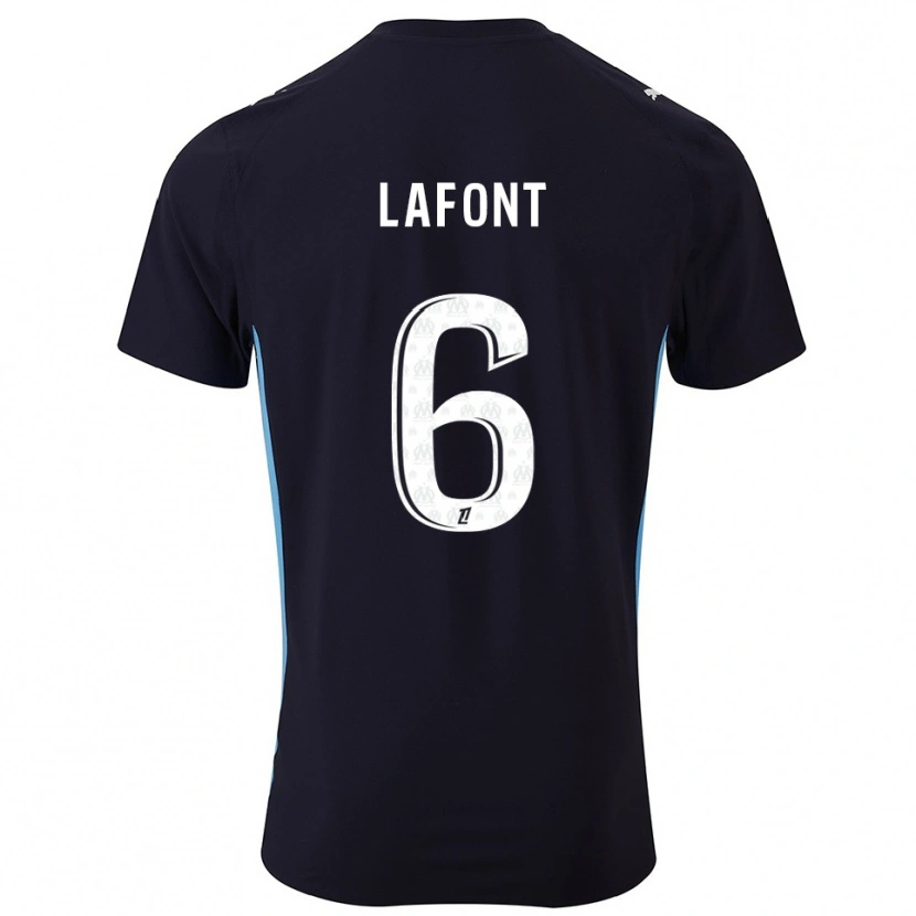 Danxen Barn Gaël Lafont #6 Svart Lyseblå Bortetrøye Drakt Trøye 2025/26 Skjorter T-Skjorte
