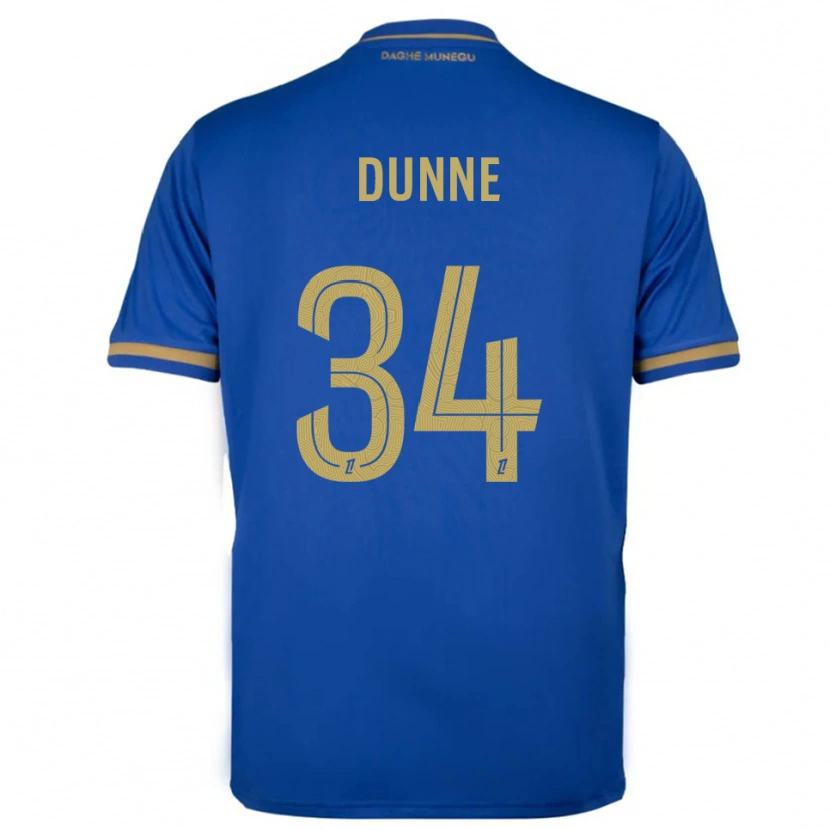 Danxen Barn David Dunne #34 Blå Gull Bortetrøye Drakt Trøye 2025/26 Skjorter T-Skjorte
