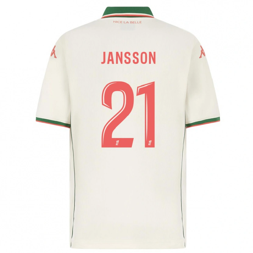 Danxen Barn Isak Jansson #21 Hvit Grønn Bortetrøye Drakt Trøye 2025/26 Skjorter T-Skjorte